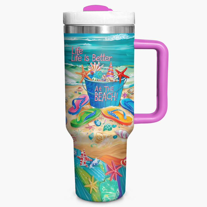 Life Is Better At The Beach - Tumbler with Handle - NCU0TL006