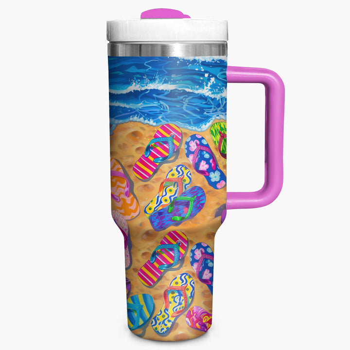 Life Is Better in Flip Flops - Tumbler with Handle - NCU0TL008