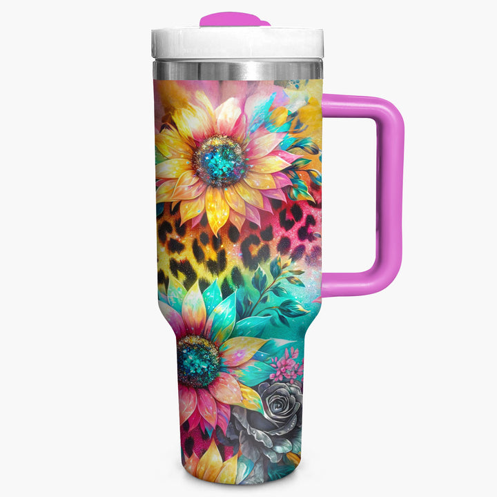 Glitter Sunflowers - Tumbler With Handle - NCU0TL015