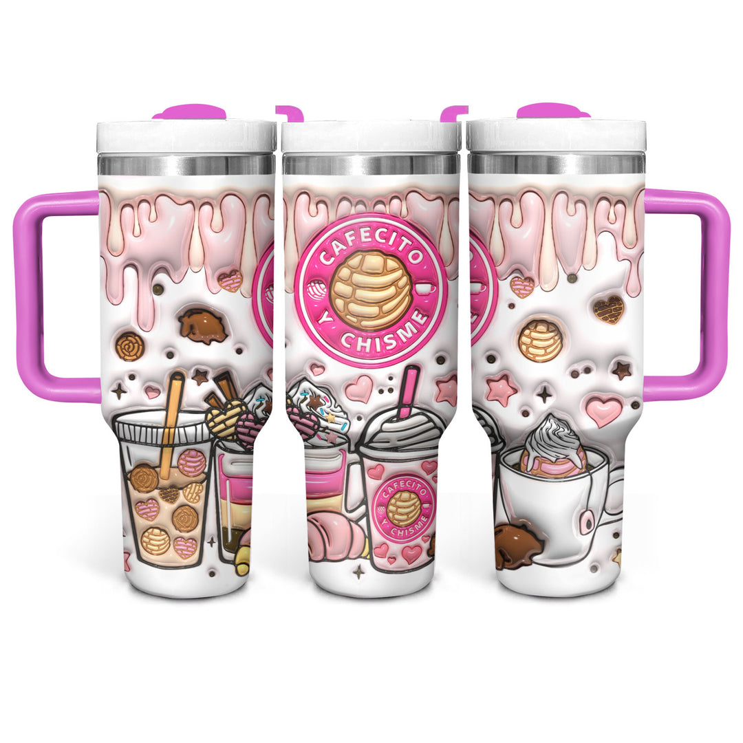 Runs On Cafecito Y Chisme - Tumbler With Handle - NCU0TL017