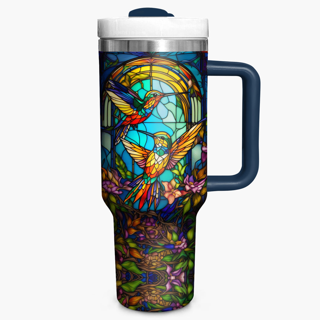 Colorful Hummingbirds - Tumbler With Handle - Gift For Hummingbird Lovers - NCU0DV005