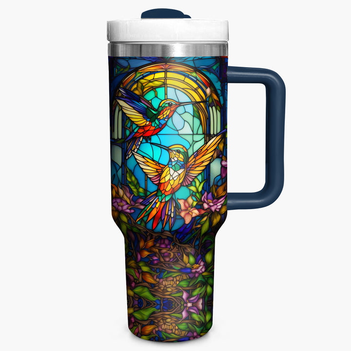 Colorful Hummingbirds - Tumbler With Handle - Gift For Hummingbird Lovers - NCU0DV005