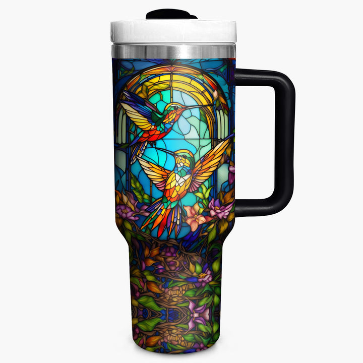 Colorful Hummingbirds - Tumbler With Handle - Gift For Hummingbird Lovers - NCU0DV005
