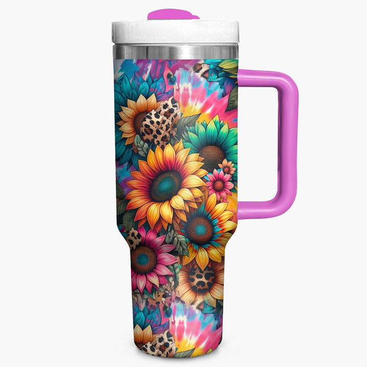 Vibrant Sunflower - Tumbler with Handle - Gift For Sunflower Lovers - NCU0DV044