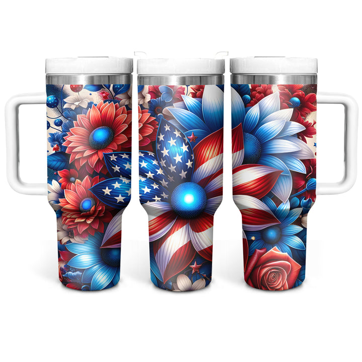 Patriot USA Sunflower - Tumbler with Handle - Gift For Sunflower Lovers - NCU0DV045