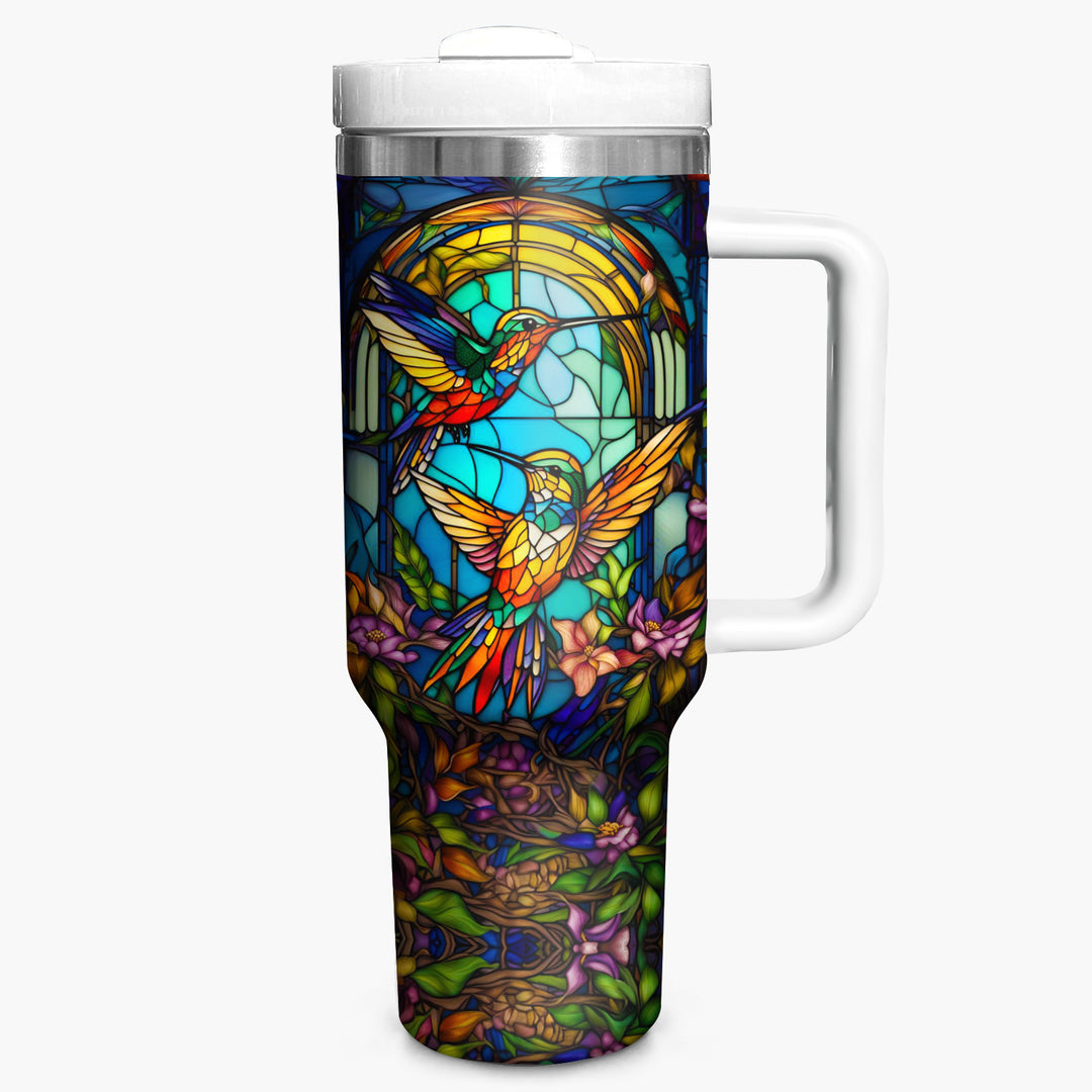 Colorful Hummingbirds - Tumbler With Handle - Gift For Hummingbird Lovers - NCU0DV005