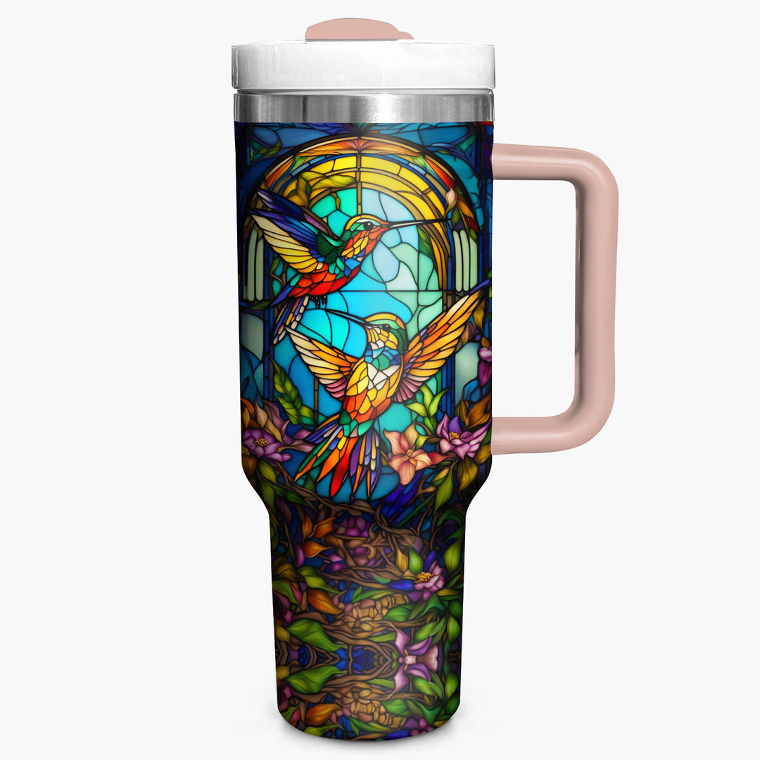 Colorful Hummingbirds - Tumbler With Handle - Gift For Hummingbird Lovers - NCU0DV005