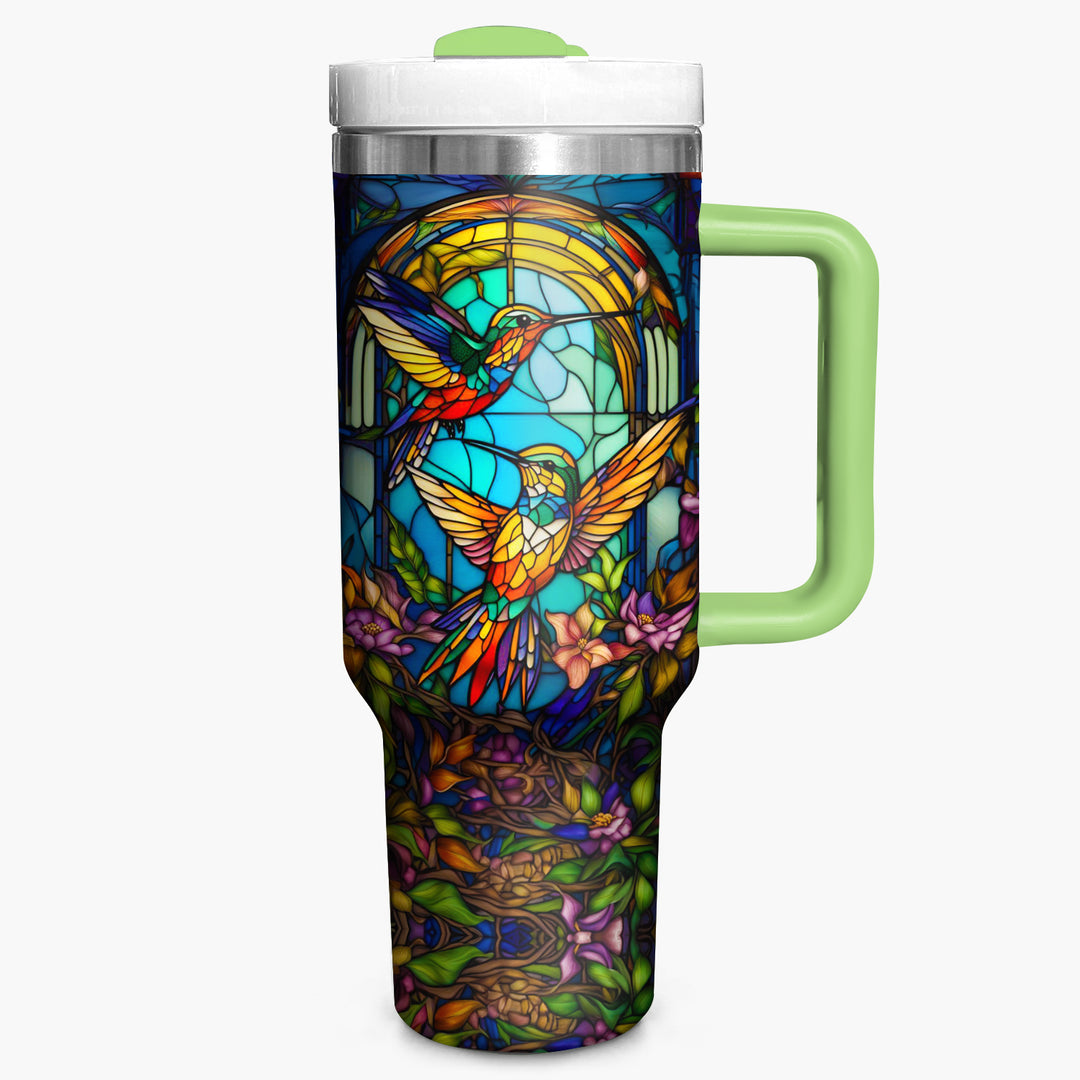 Colorful Hummingbirds - Tumbler With Handle - Gift For Hummingbird Lovers - NCU0DV005