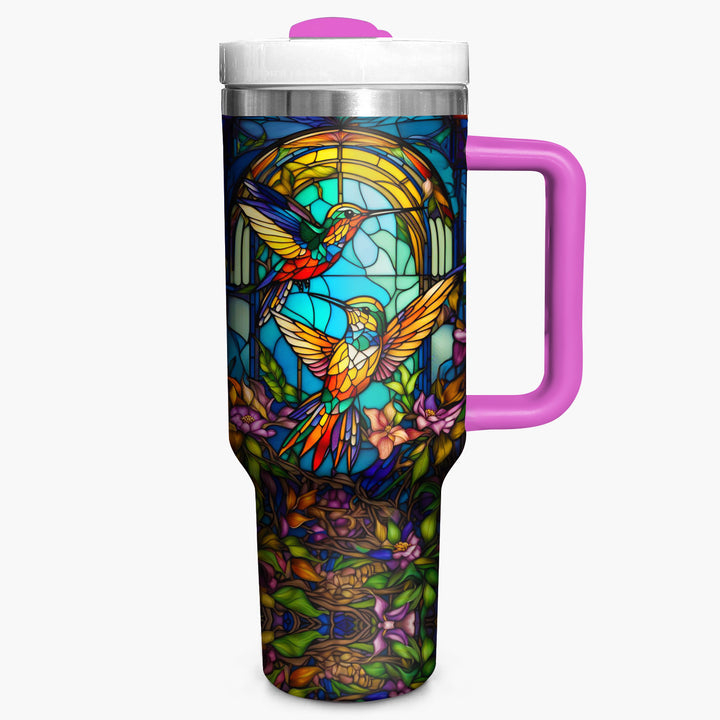 Colorful Hummingbirds - Tumbler With Handle - Gift For Hummingbird Lovers - NCU0DV005