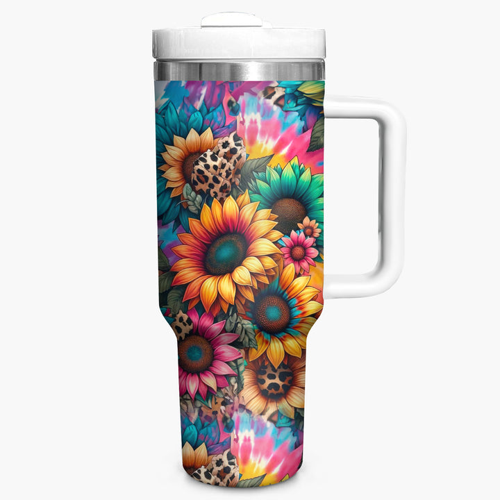 Vibrant Sunflower - Tumbler with Handle - Gift For Sunflower Lovers - NCU0DV044