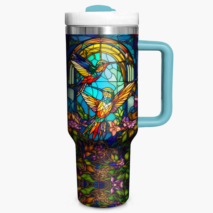 Colorful Hummingbirds - Tumbler With Handle - Gift For Hummingbird Lovers - NCU0DV005