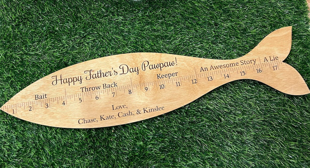 Fish Ruler Sign - Personalized Father's Day Fishing Gift