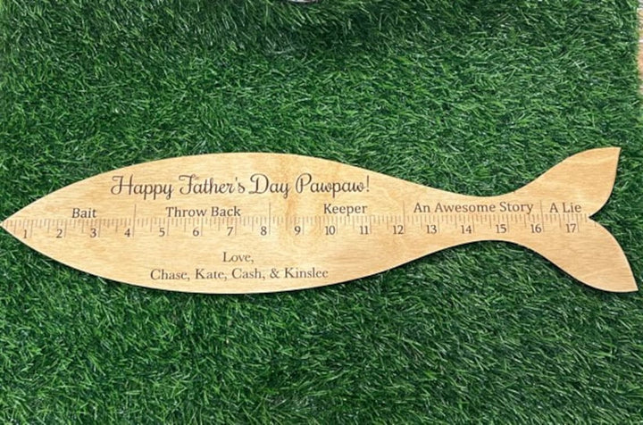 Fish Ruler Sign - Personalized Father's Day Fishing Gift