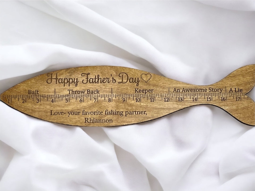 Fish Ruler Sign - Personalized Father's Day Fishing Gift