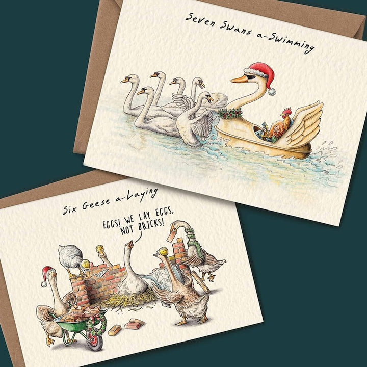 12 Days Of Christmas Card Set - Holiday Pack - Set 12 Cards