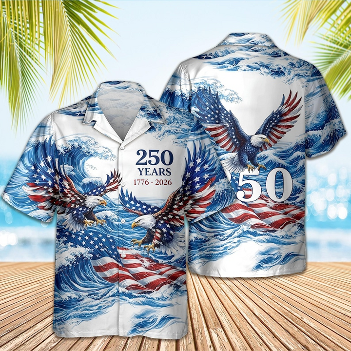 America 250 Patriotic Toile Hawaiian T-Shirt - America 250th Anniversary Gifts For Men, Dad, Grandpa, Husband NCU0VL104