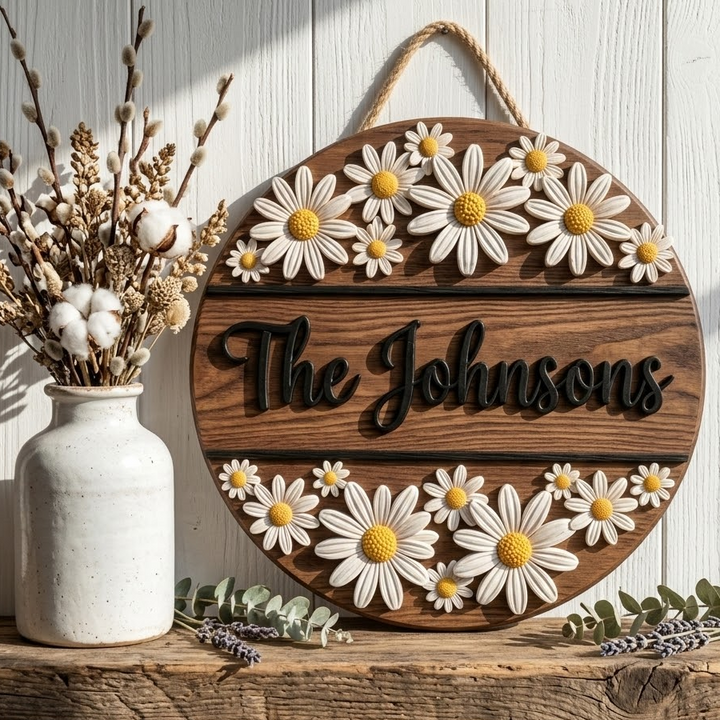 Modern Family Round Personalized Custom Door Sign AGC0VL033