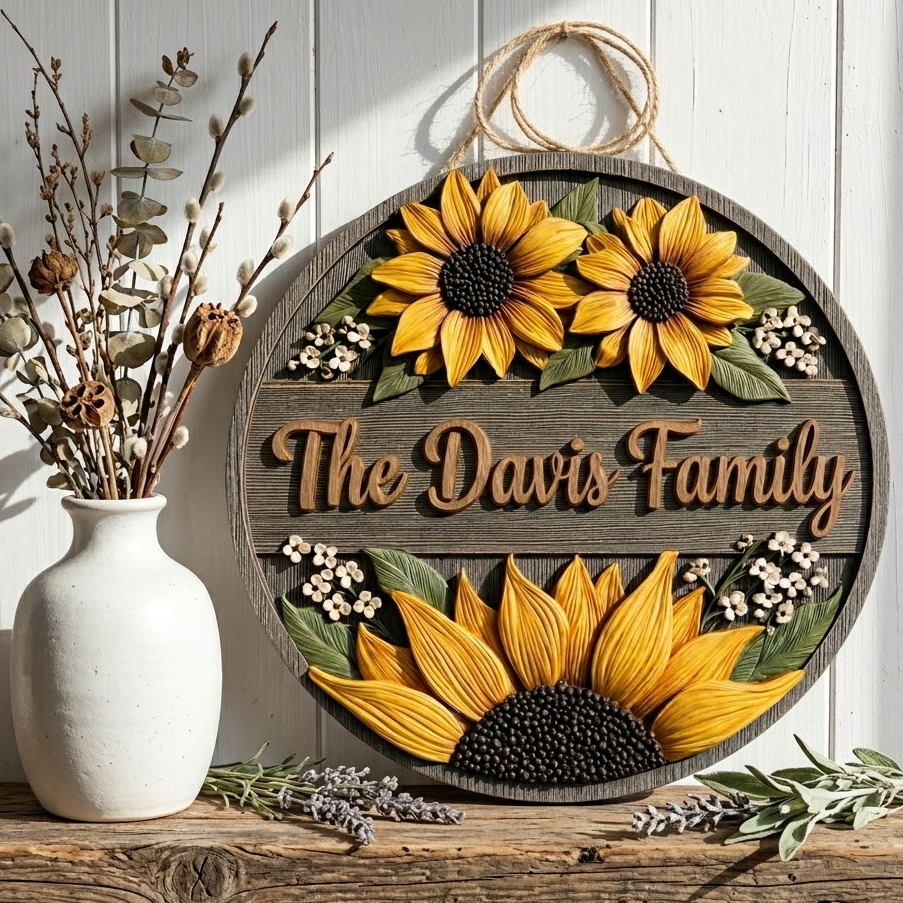 Midnight Petal Personalized Custom Door Sign AGC0VL056