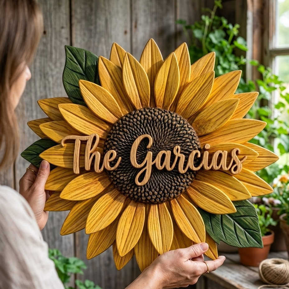 Leafy Sunshine Personalized Custom Door Sign AGC0VL049