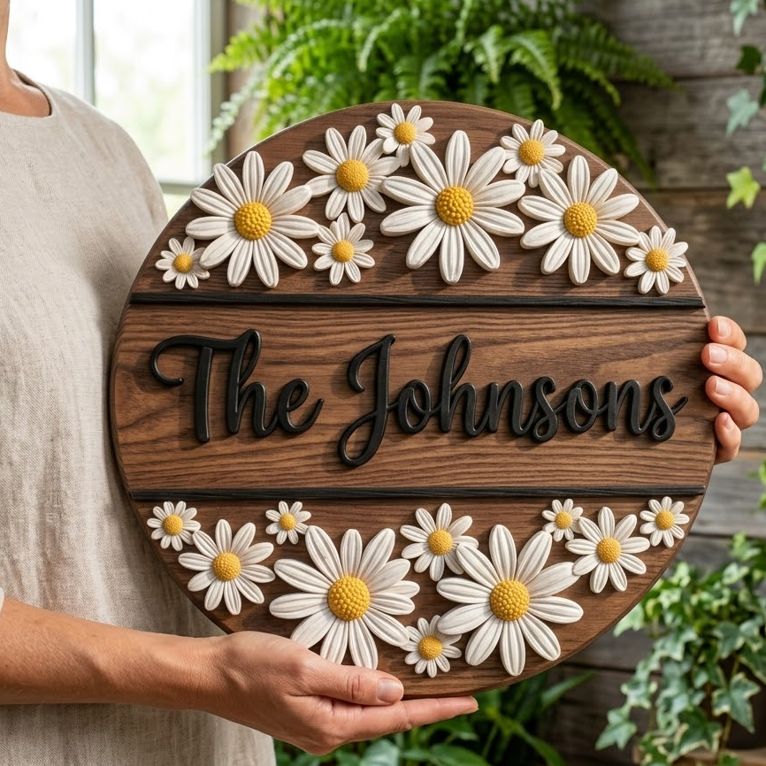 Modern Family Round Personalized Custom Door Sign AGC0VL033