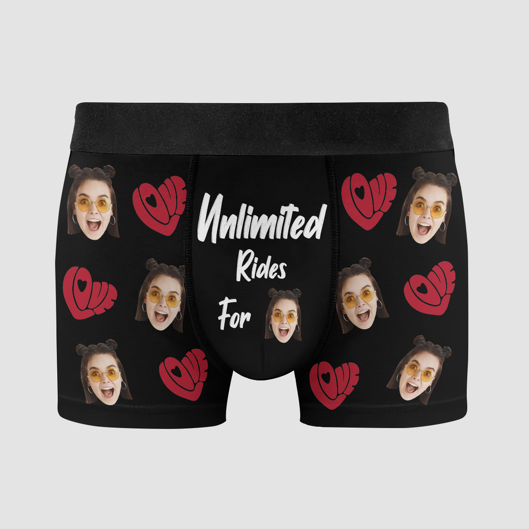 Happy Valentine My Love - Personalized Custom Men's Boxer Briefs - Gift For Couple, Boyfriend, Husband