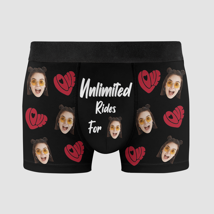 Happy Valentine My Love - Personalized Custom Men's Boxer Briefs - Gift For Couple, Boyfriend, Husband