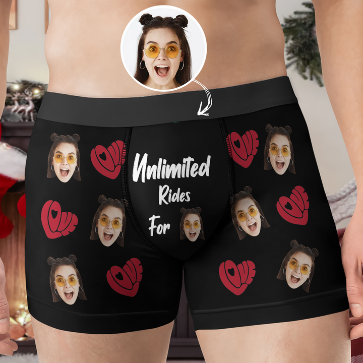 Happy Valentine My Love - Personalized Custom Men's Boxer Briefs - Gift For Couple, Boyfriend, Husband