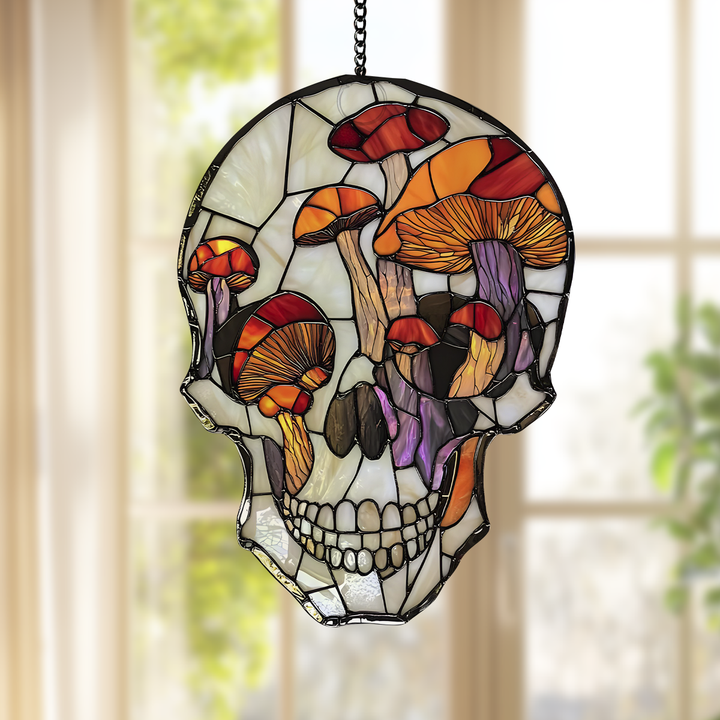 Spooky Skull Mushrooms - Window Hanging Suncatcher NCU0PD089