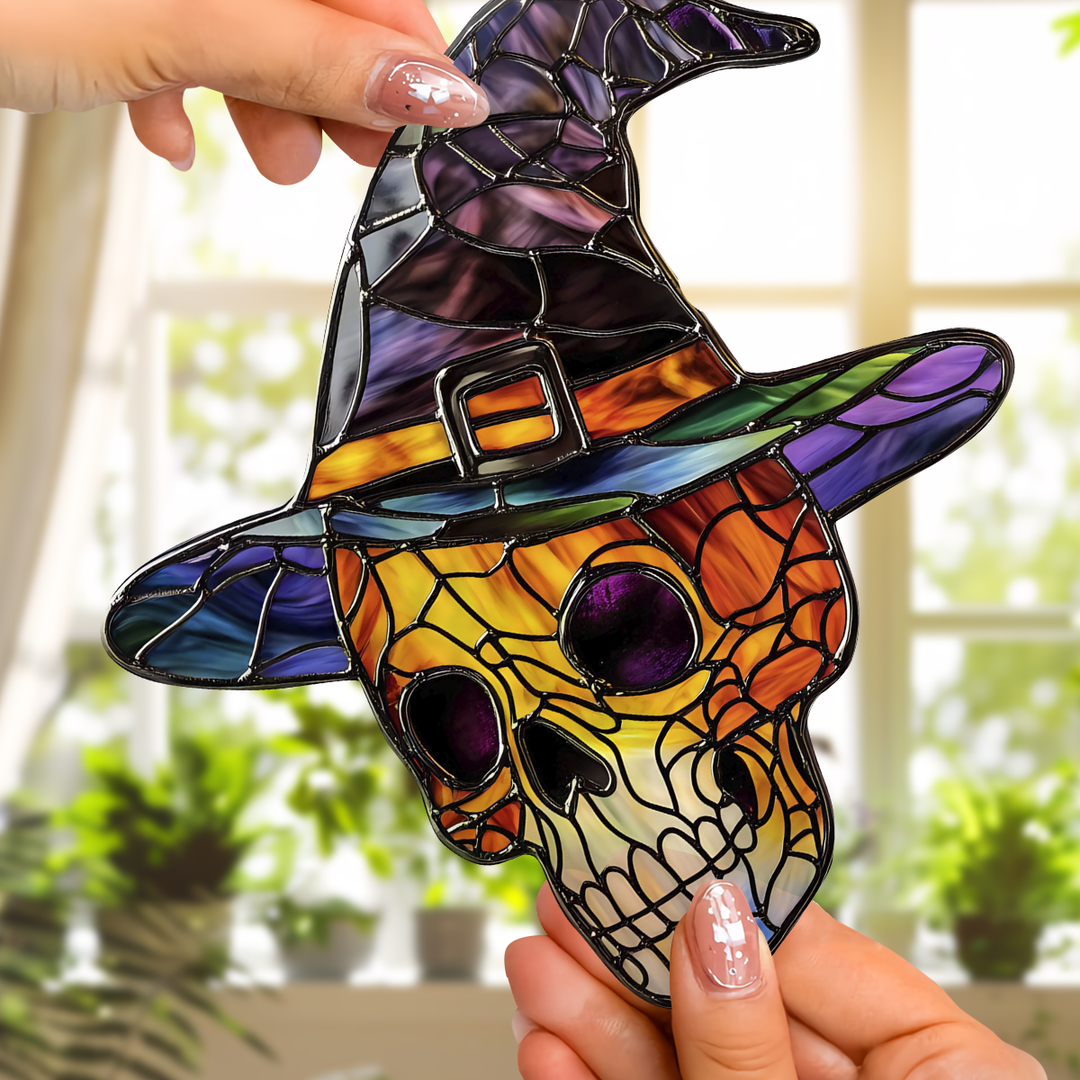 Witch Skull Halloween - Window Hanging Suncatcher NCU0PD032