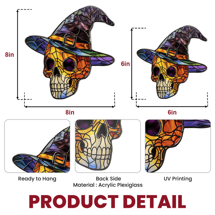 Witch Skull Halloween - Window Hanging Suncatcher NCU0PD032