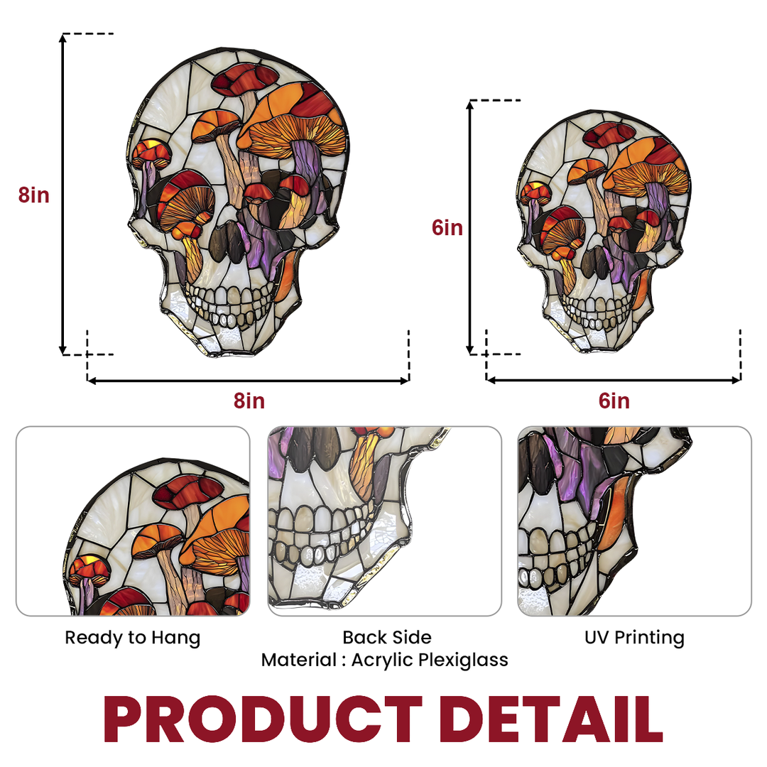 Spooky Skull Mushrooms - Window Hanging Suncatcher NCU0PD089