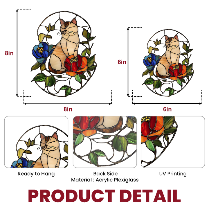 Gleaming Kitty Charm - Window Hanging Suncatcher NCU0PD084