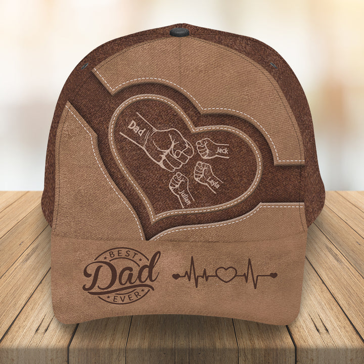 Best Dad Ever Hand - Personalized Custom Classic Cap - Father's Day Gift For Dad