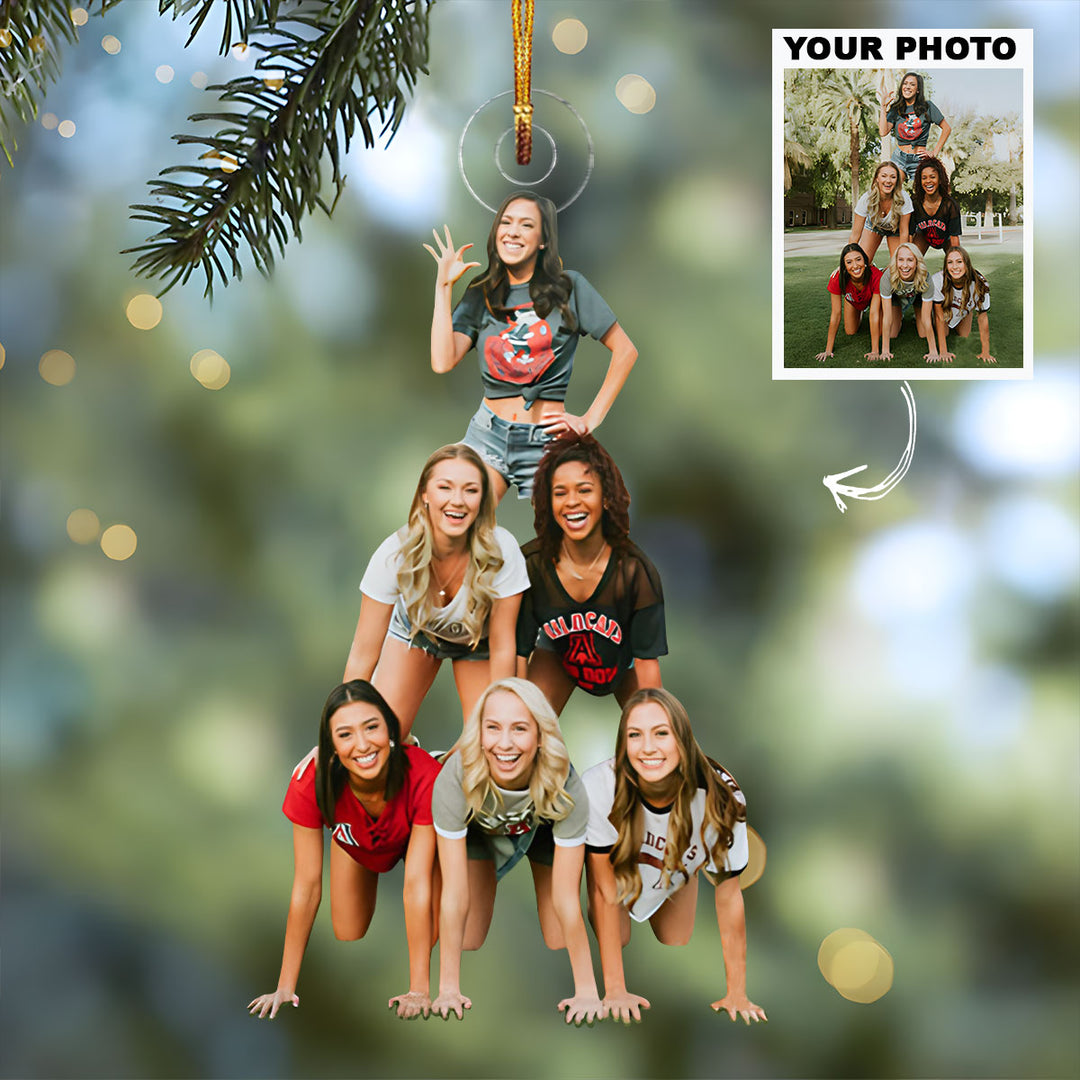 Best Friends Pose - Personalized Photo Mica Ornament - Customized Your Photo Ornament - Christmas Gift For Friends, Besties