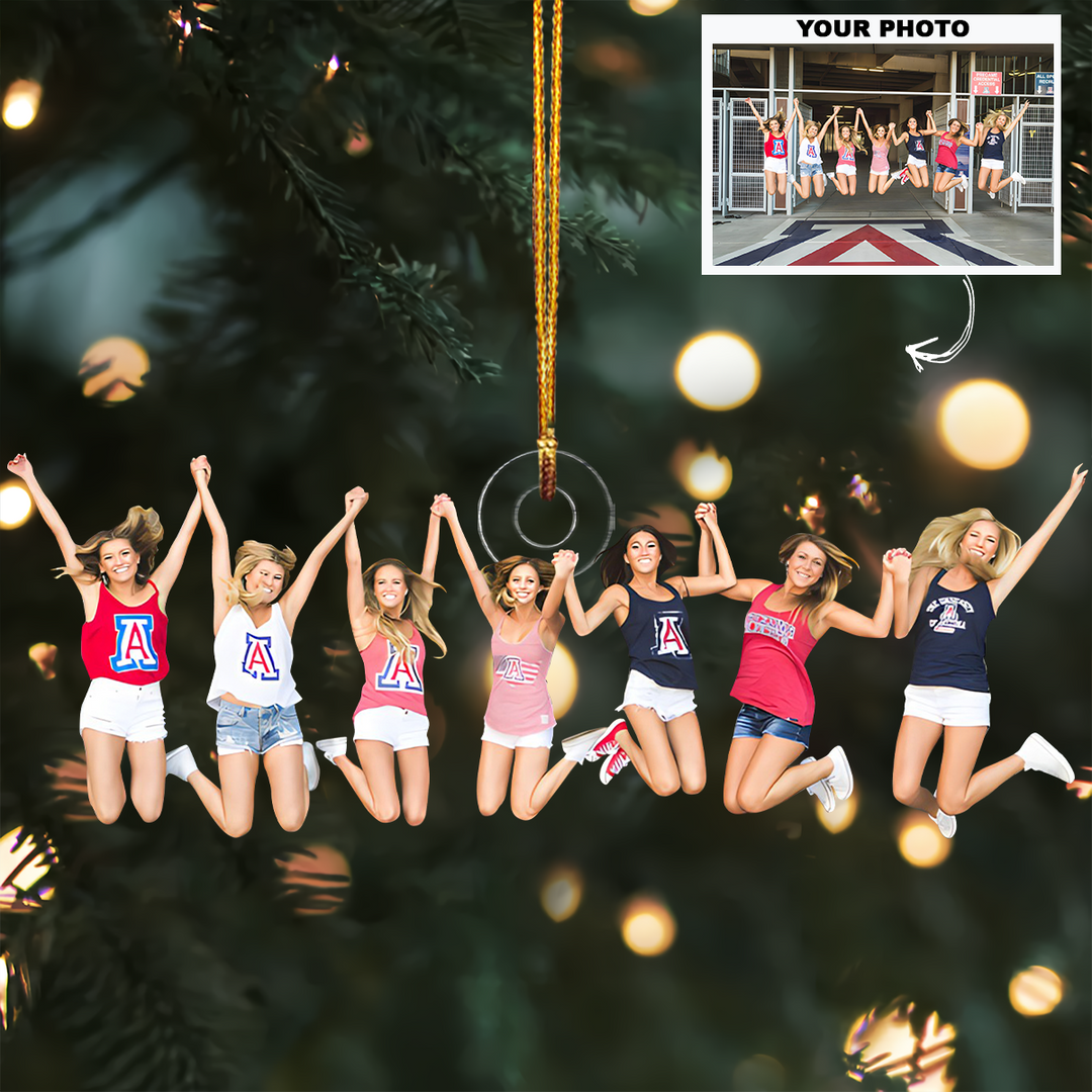 Best Friends Pose - Personalized Photo Mica Ornament - Customized Your Photo Ornament - Christmas Gift For Friends, Besties