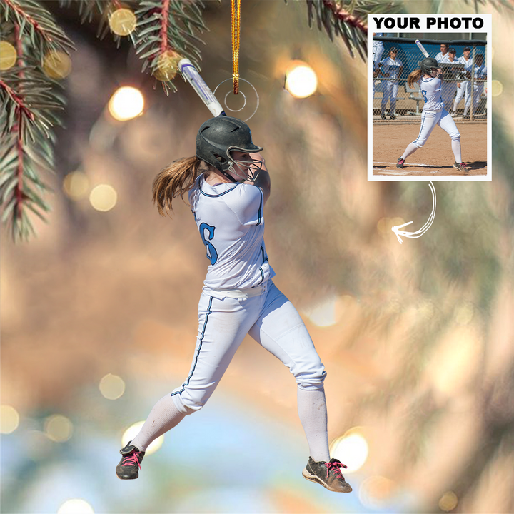 Softball, Baseball Ornament - Personalized Custom Photo Mica Ornament - Christmas Gift For Softball Lovers, Baseball Lovers, Family Members