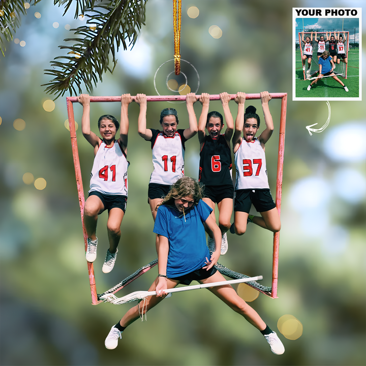 Funny Group Pose - Personalized Photo Mica Ornament - Customized Your Photo Ornament - Christmas Gift For Friends, Besties, Family Members