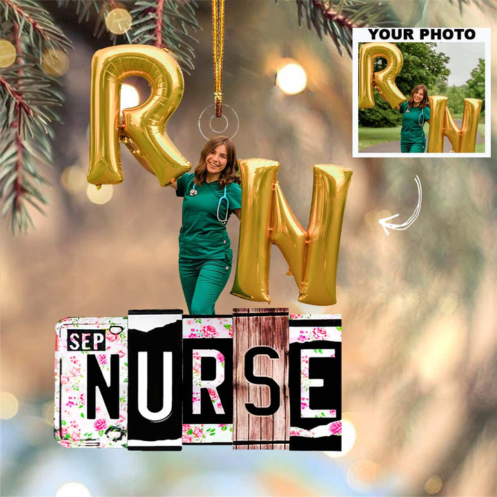 Love Nurse Life Customized Your Photo Ornament - Personalized Custom Photo Mica Ornament - Nurse's Day, Appreciation, Christmas Gift For Nurse UPL0DM005