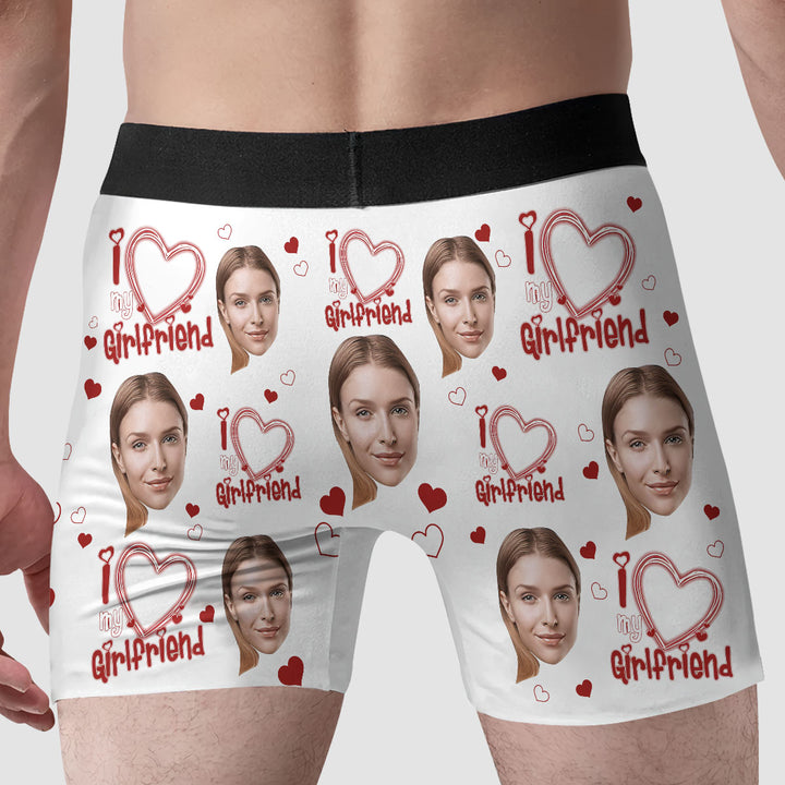 I Love My Girlfriend - Personalized Custom Men's Boxer Briefs - Gift For Couple, Boyfriend, Husband