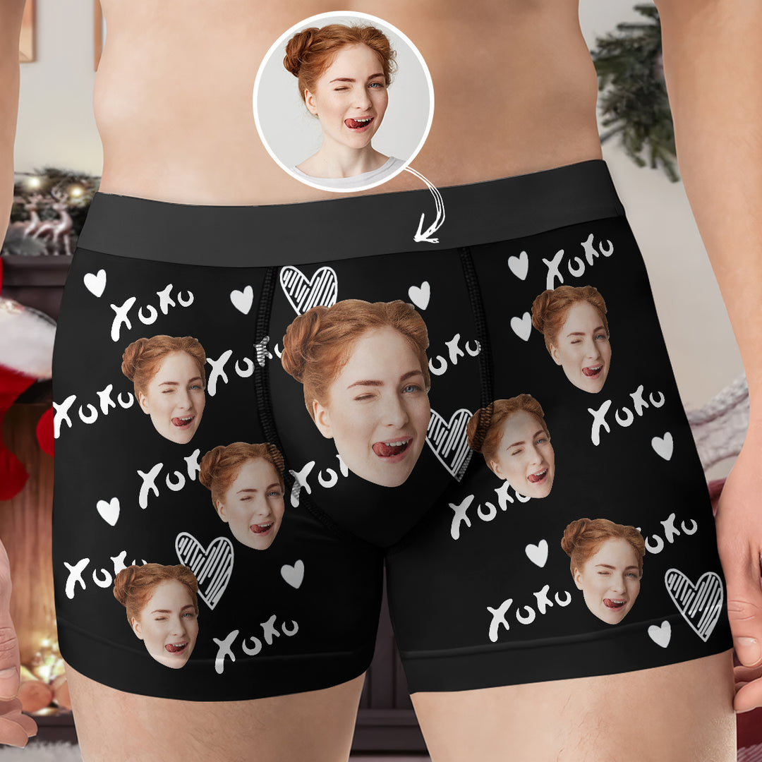 XOXO Gift - Personalized Custom Men's Boxer Briefs - Gift For Couple, Boyfriend, Husband