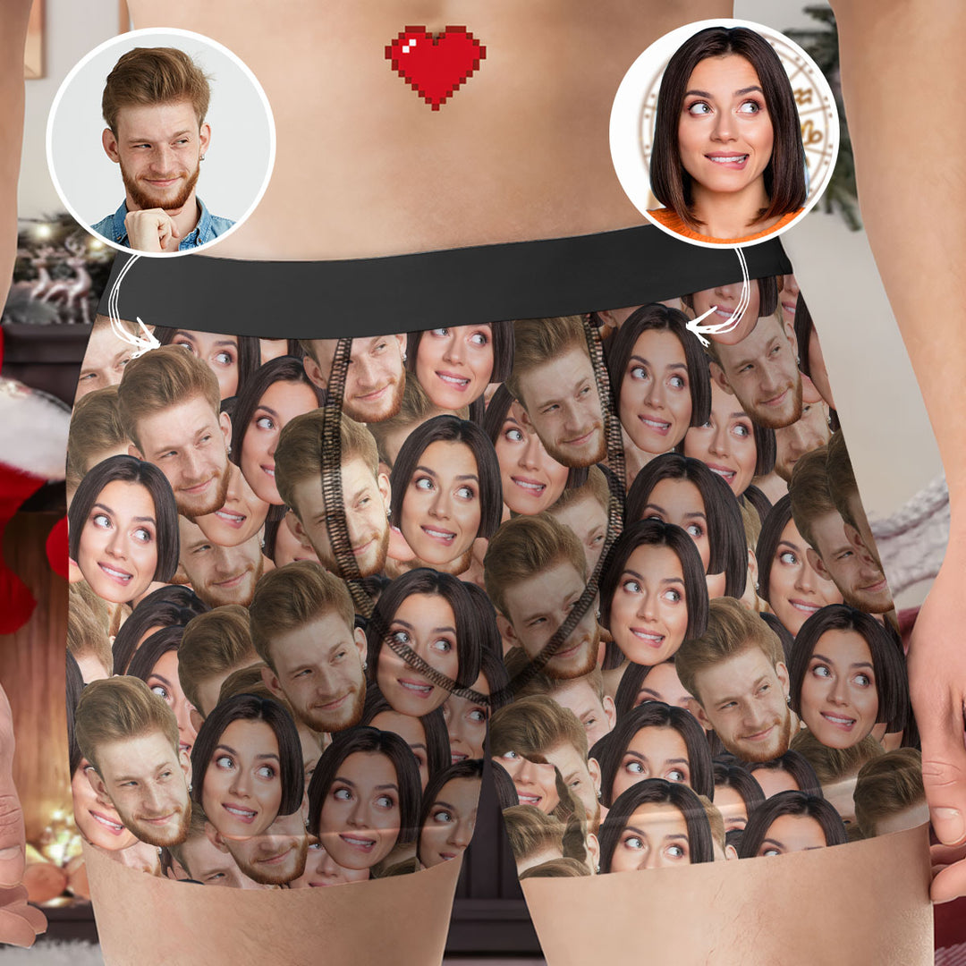 Multi Face You And Me - Personalized Custom Men's Boxer Briefs - Gift For Couple, Boyfriend, Husband
