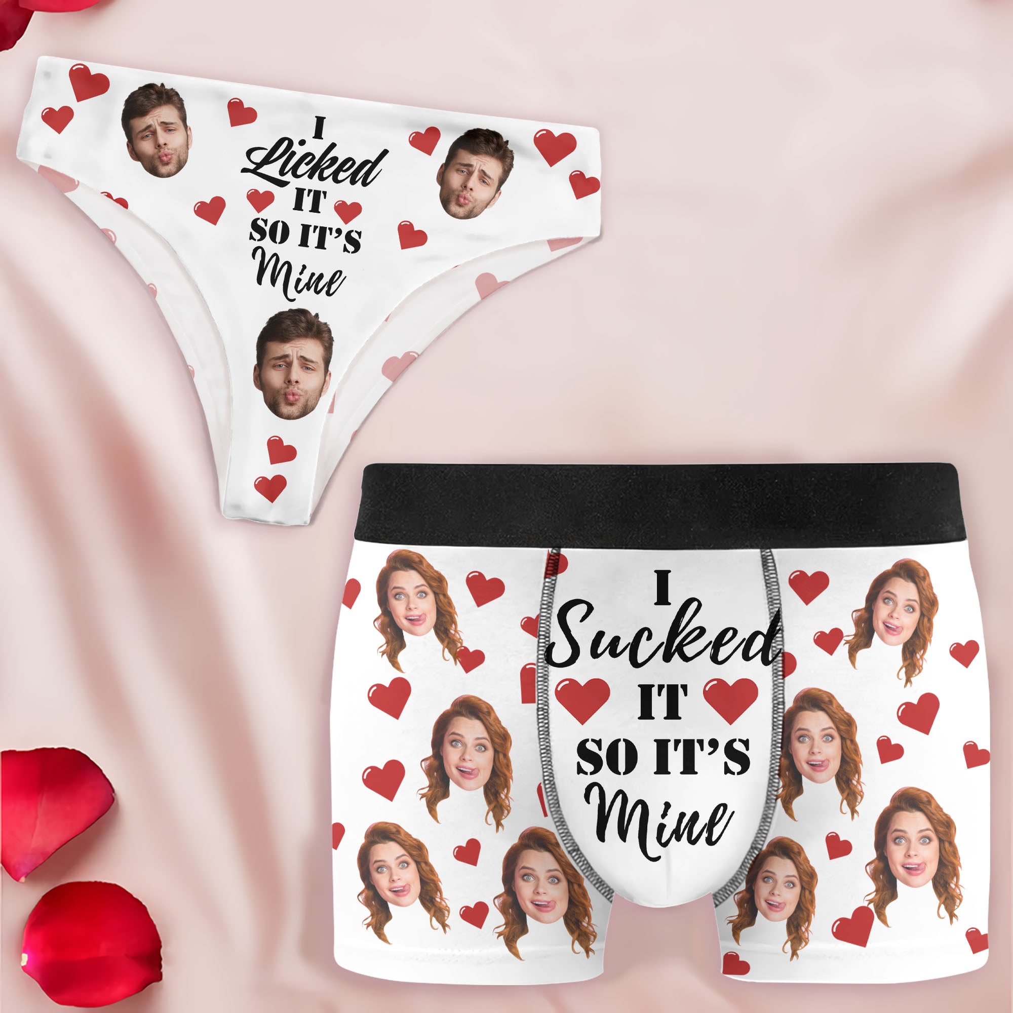 I Sucked It So It's Mine - Personalized Custom Couple Matching Briefs - Gift For Couple, Boyfriend, Girlfriend, Wife, Husband
