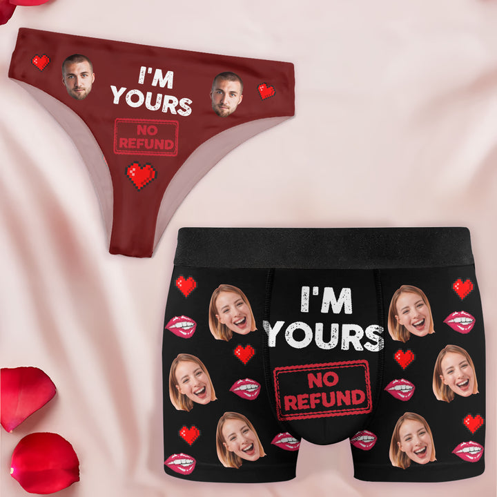 I'm Yours - Personalized Custom Couple Matching Briefs - Gift For Couple, Boyfriend, Girlfriend, Wife, Husband