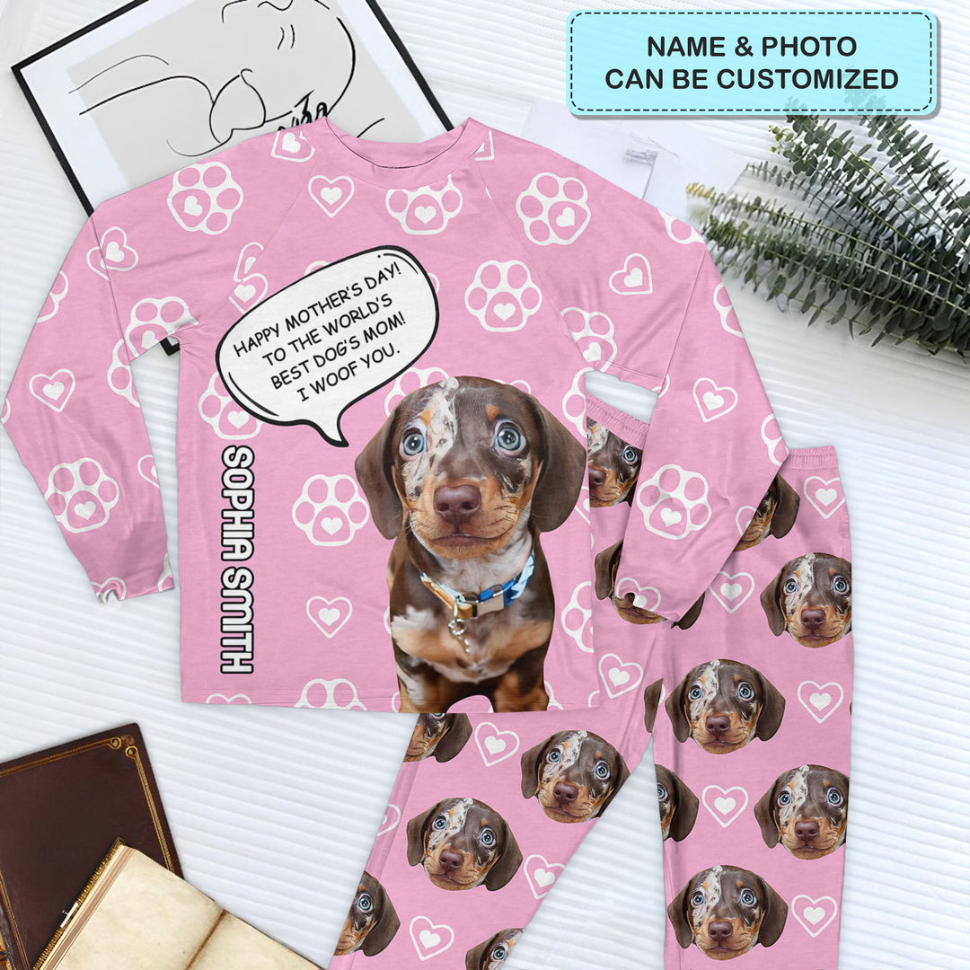 Best Dog Mom - Personalized Custom Raglan Pajama Set - Gift For Dog Lover, Dog Mom, Dog Dad, Dog Owner