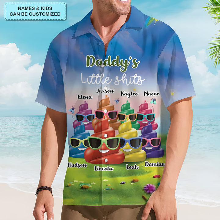 Daddy's Little Sht - Personalized Custom Hawaiian Shirt - Summer Vacation Gift For Dad