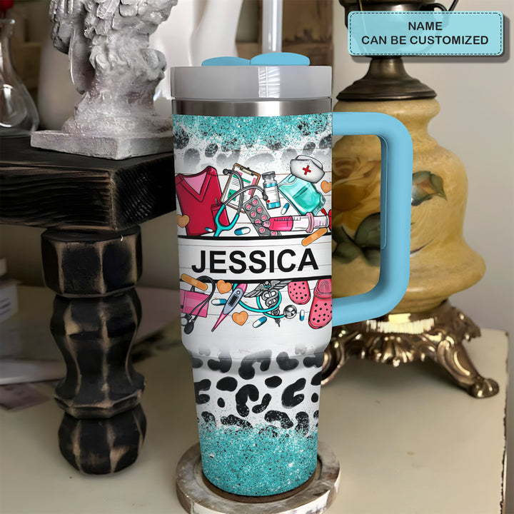 Healthcare Hero - Personalized Tumbler With Handle - Gift for Nurse NCU0PT37