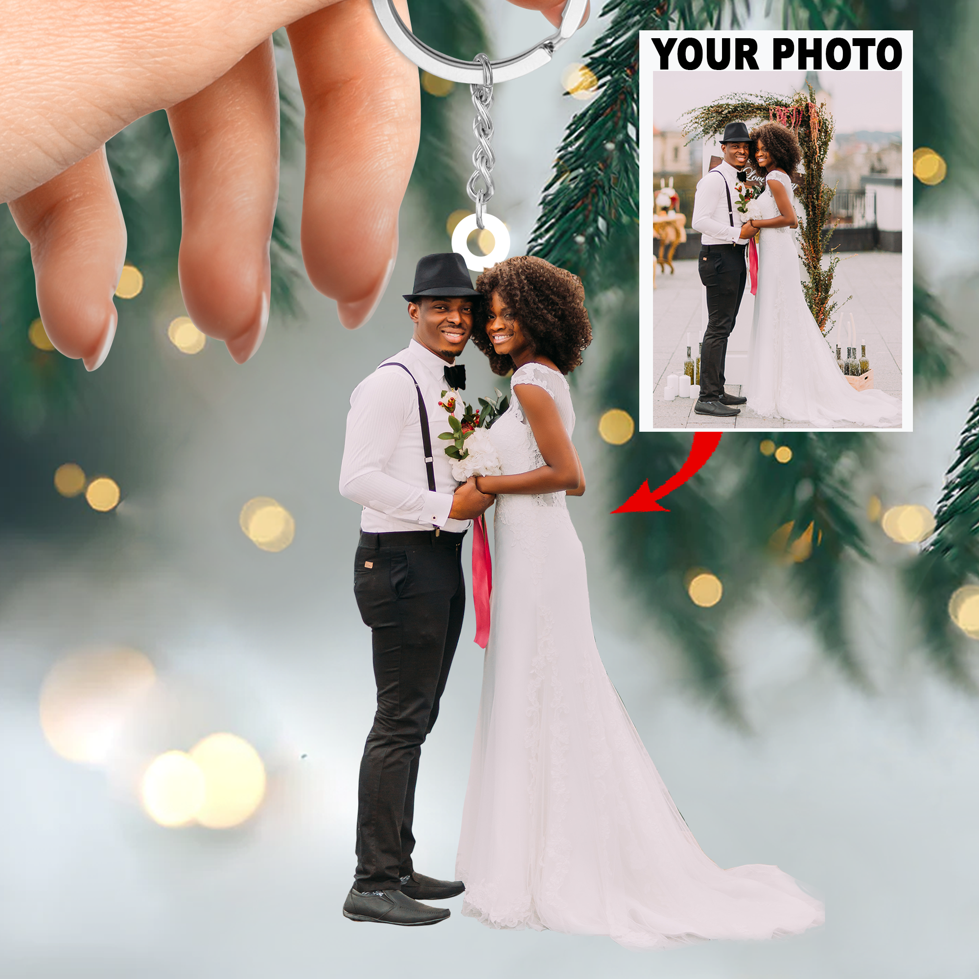 Personalized Custom Keychain - Anniversary Gift For Married Couple, Wife, Husband - Custom Your Photo Keychain ARND005 UPL0HD058