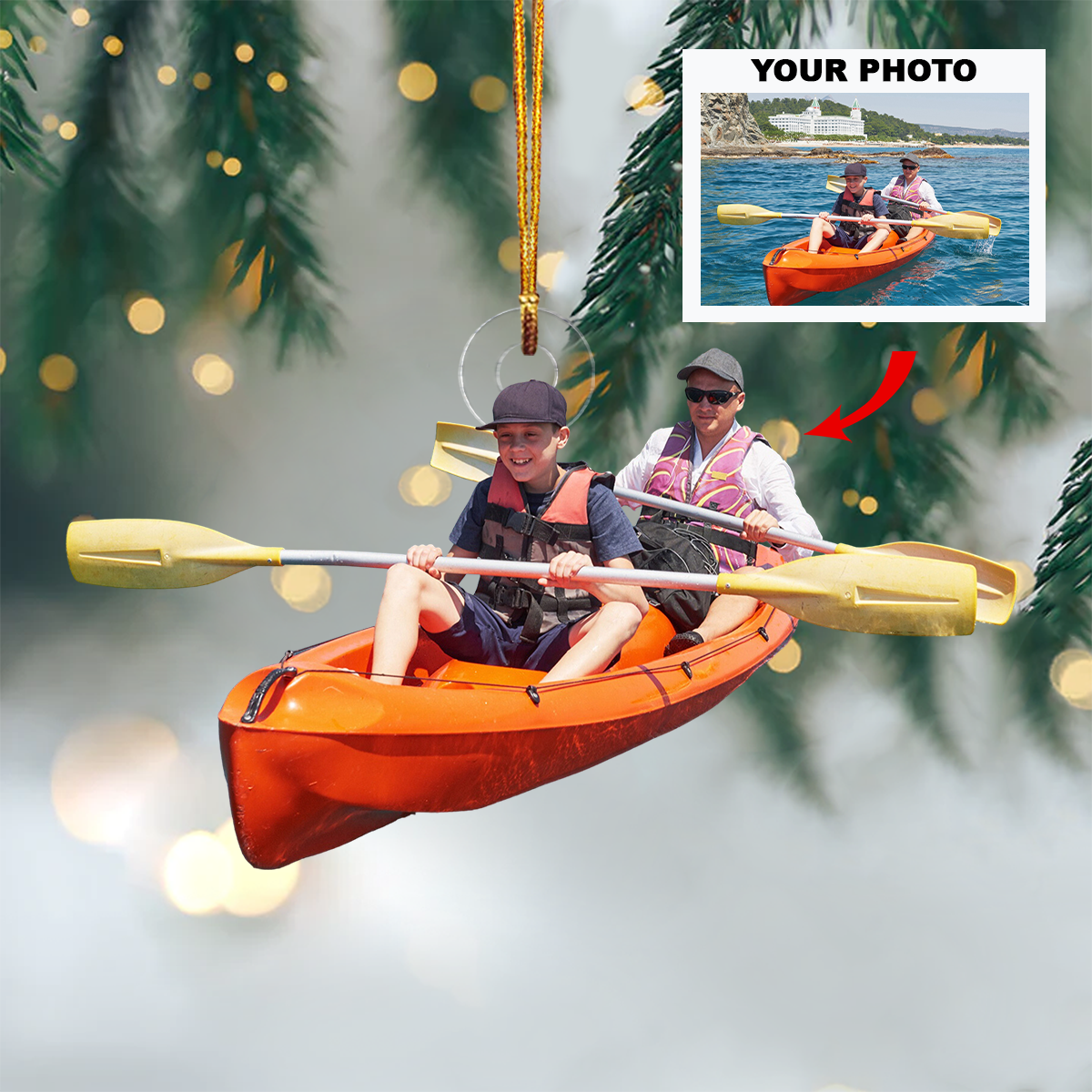 I'd Rather Be Kayaking - Personalized Custom Photo Mica Ornament - Christmas Gift For Kayak Lover, Kayakers