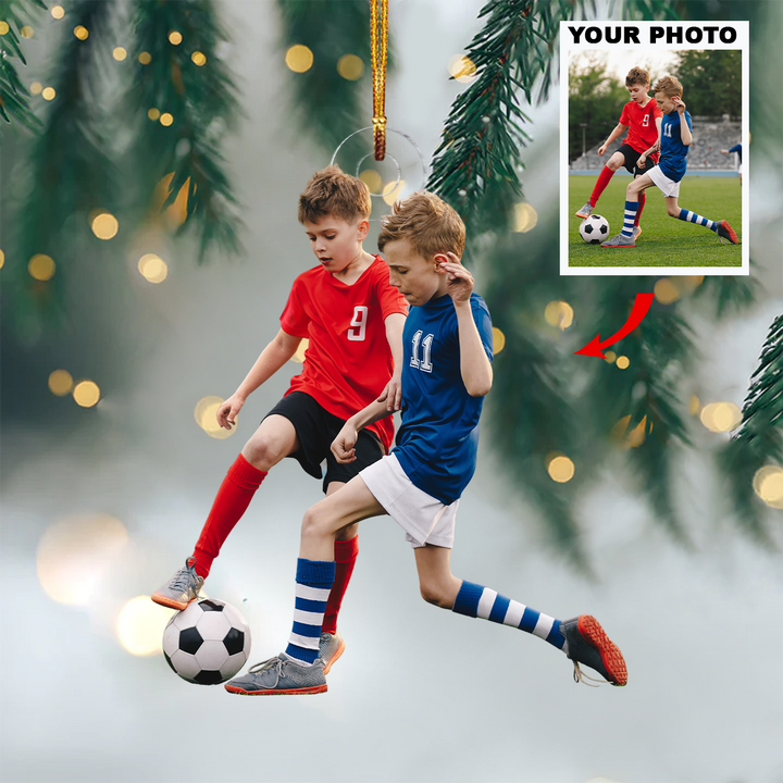 Soccer Ornament - Personalized Custom Photo Mica Ornament - Christmas Gift For Sport Lover