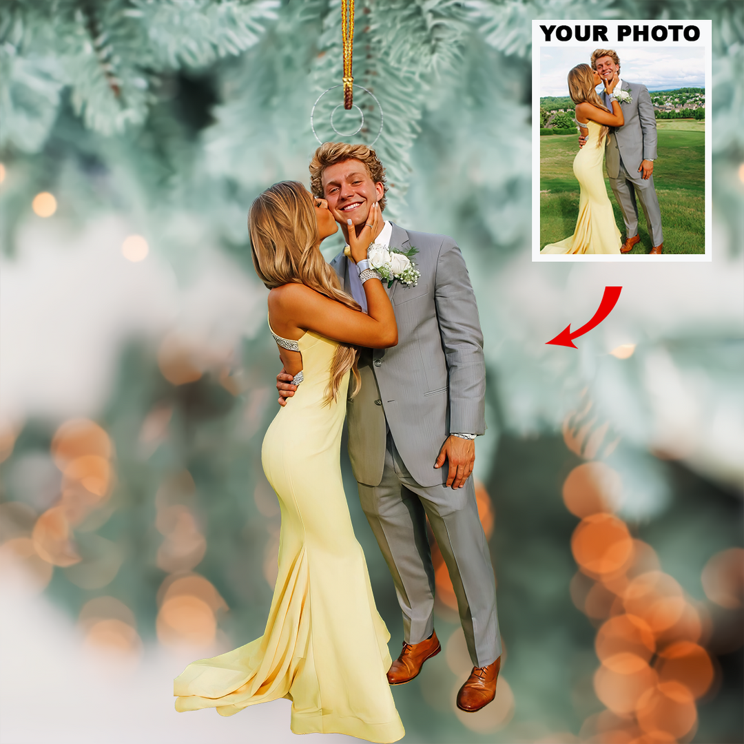 Prom Couple Ornament - Personalized Custom Photo Mica Ornament - Christmas Gift For Couple, Family Members